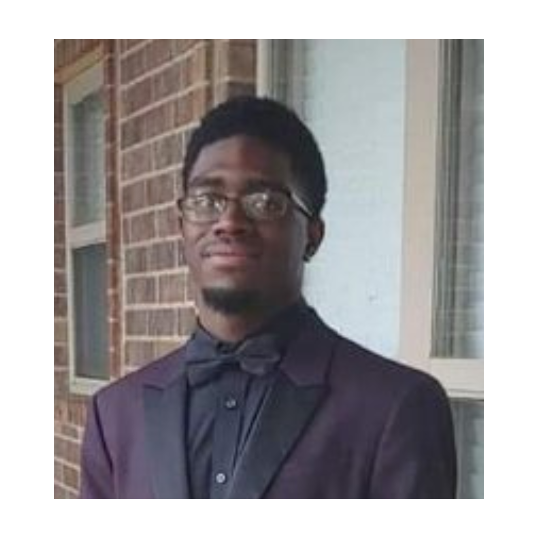 black student with eye glasses wearing a bow tie and suit