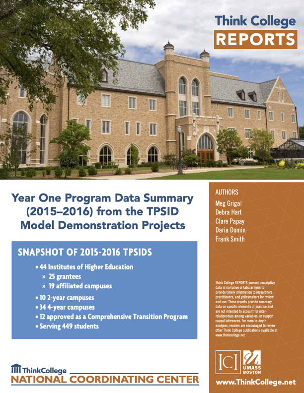 Cover page of 2015-16 annual report program data summary