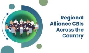 cartoon people sitting at a round table and the text reads Regional Alliance CBIs Across the Country