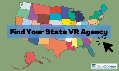 Map of the United States with Find your VR Agency across the map