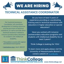 flier with details of technical assistance coordinator position