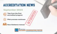 Accreditation News: Tips from the First accredited program, pilot process continues, new guidance manual