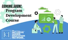 Graphic of people working with text Coming Soon! Program Development Course