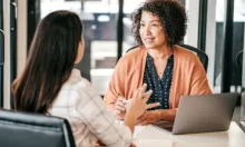 professional woman interviewing a job candidate 