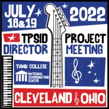 Poster for July 18 & 19 Project Directors' meeting with Rock and Roll Hall of Fame theme