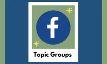 Facebook logo and gold stars 