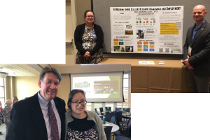 photo collage of the author Nicole presenting at a conference