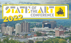 picture of Syracuse, NY with the text State of the Art Conference 2022 at the top