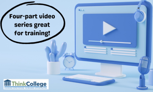 Four-part series great for training! On a background with a graphic of a computer monitor.