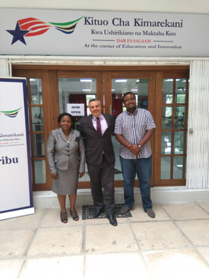 ADA Fellows Monica Mbelle and Goodluck Chanyika at the U.S. Embassy in Tanzania