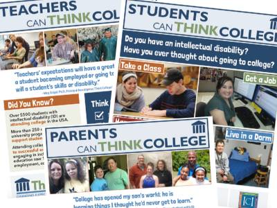 Screenshot of 3 new publications in the We Can Think College series 