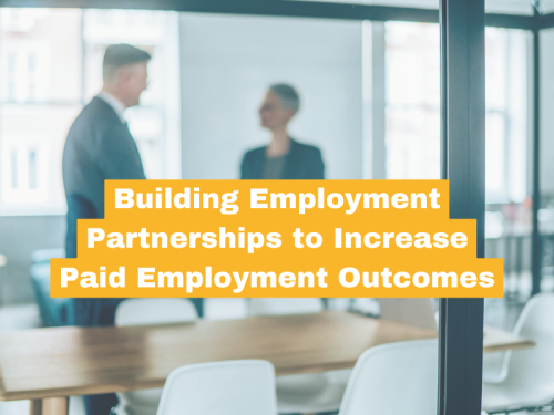 photo of two people in an office with title of article over top