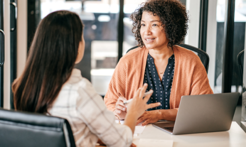 professional woman interviewing a job candidate 
