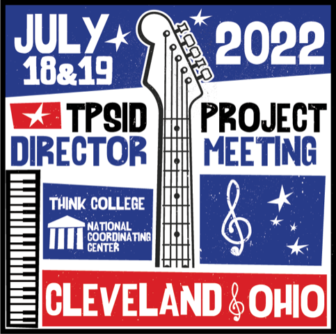 Poster for July 18 & 19 Project Directors' meeting with Rock and Roll Hall of Fame theme
